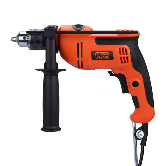 BLACK+DECKER BED550-IN 550 W, 13mm Corded Variable Speed Ergonomic Reversible Hammer Drill, Orange