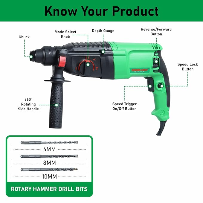 Camron Gold 26mm CG26 Rotary Hammer Drill Machine